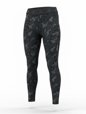 adidas Black and Gray Camo High-Rise Leggings